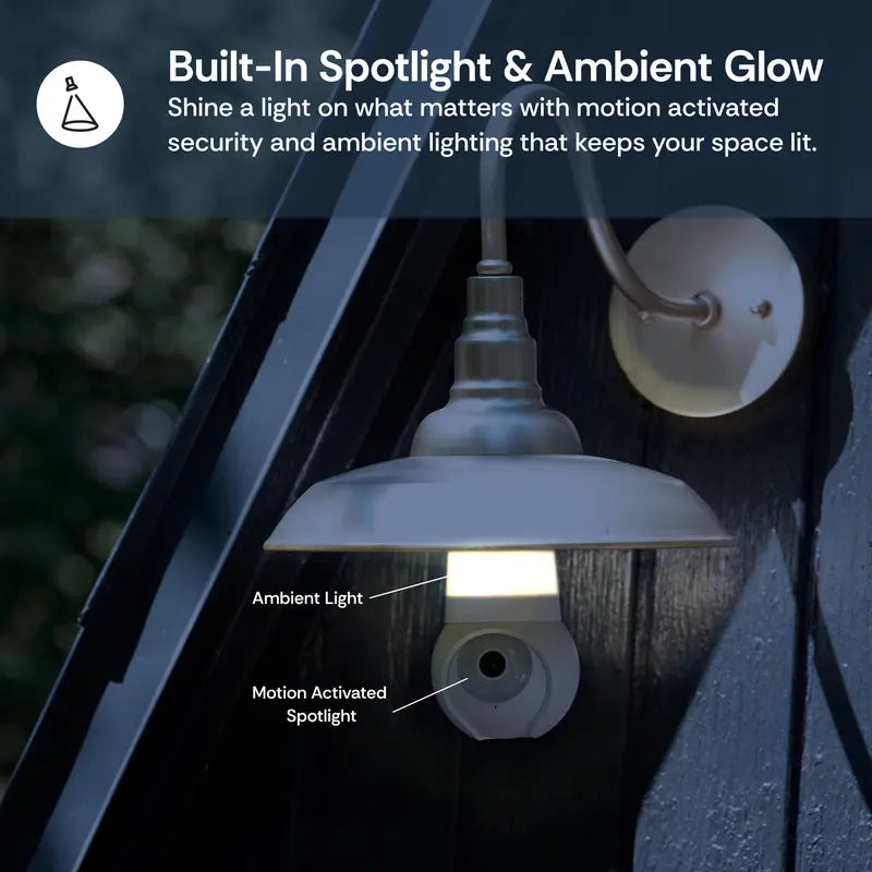 Light Bulb Cam V3- AI 360 Security Camera with Full-Color Night Vision & Two-Way Audio for Yard Safety
