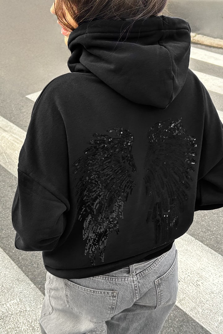 Angel Wings Sequin Hoodie