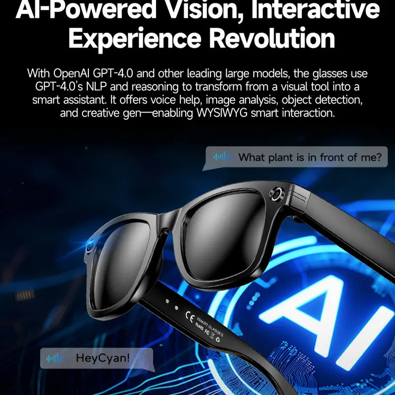 Smart AI Camera Glasses with 8MP Resolution Photochromic Lenses Convenient Button Touch Adjustment for Travel Outdoor Adventures Hands-Free Photography 160+Languages Real-Time Translation Bluetooth Wireless Wearable Video Recording UV Protection Halloween