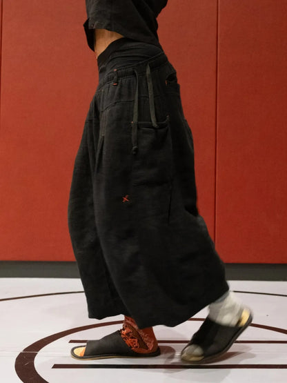 16-PANEL LINEN WIDE PANTS