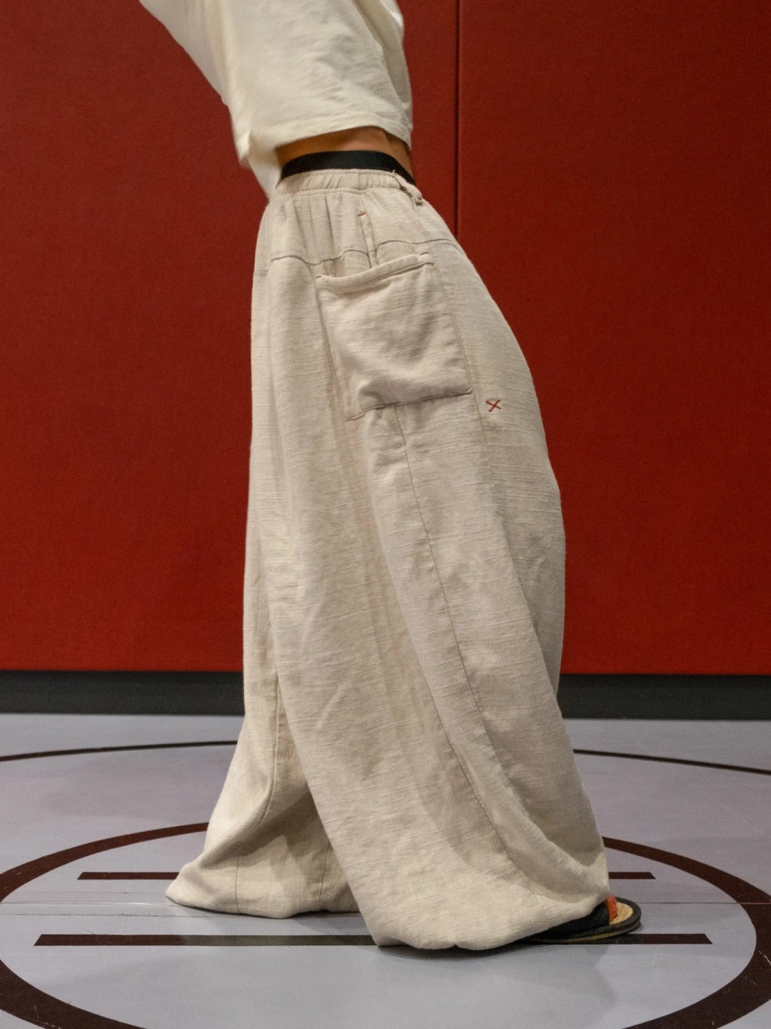 16-PANEL LINEN WIDE PANTS