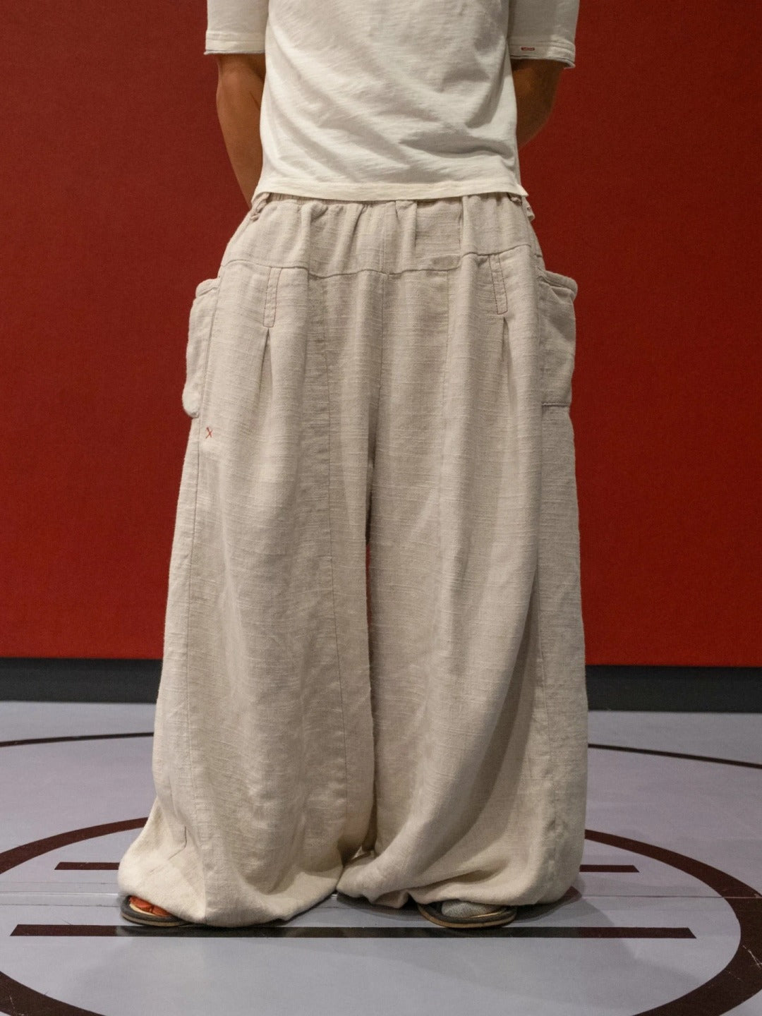 16-PANEL LINEN WIDE PANTS