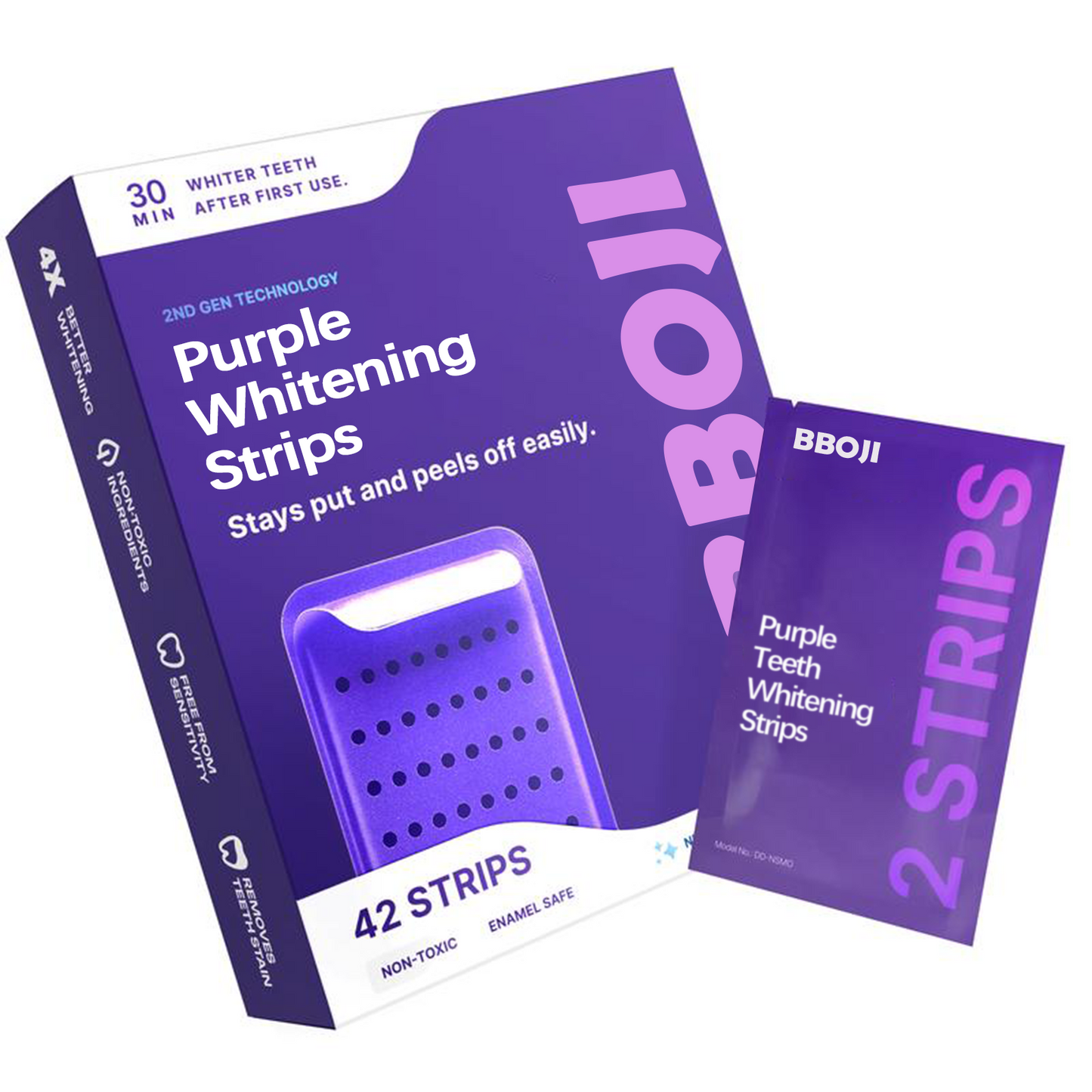 Purple Teeth Whitening Strips | Fast, Gentle & Peroxide-Free Whitening