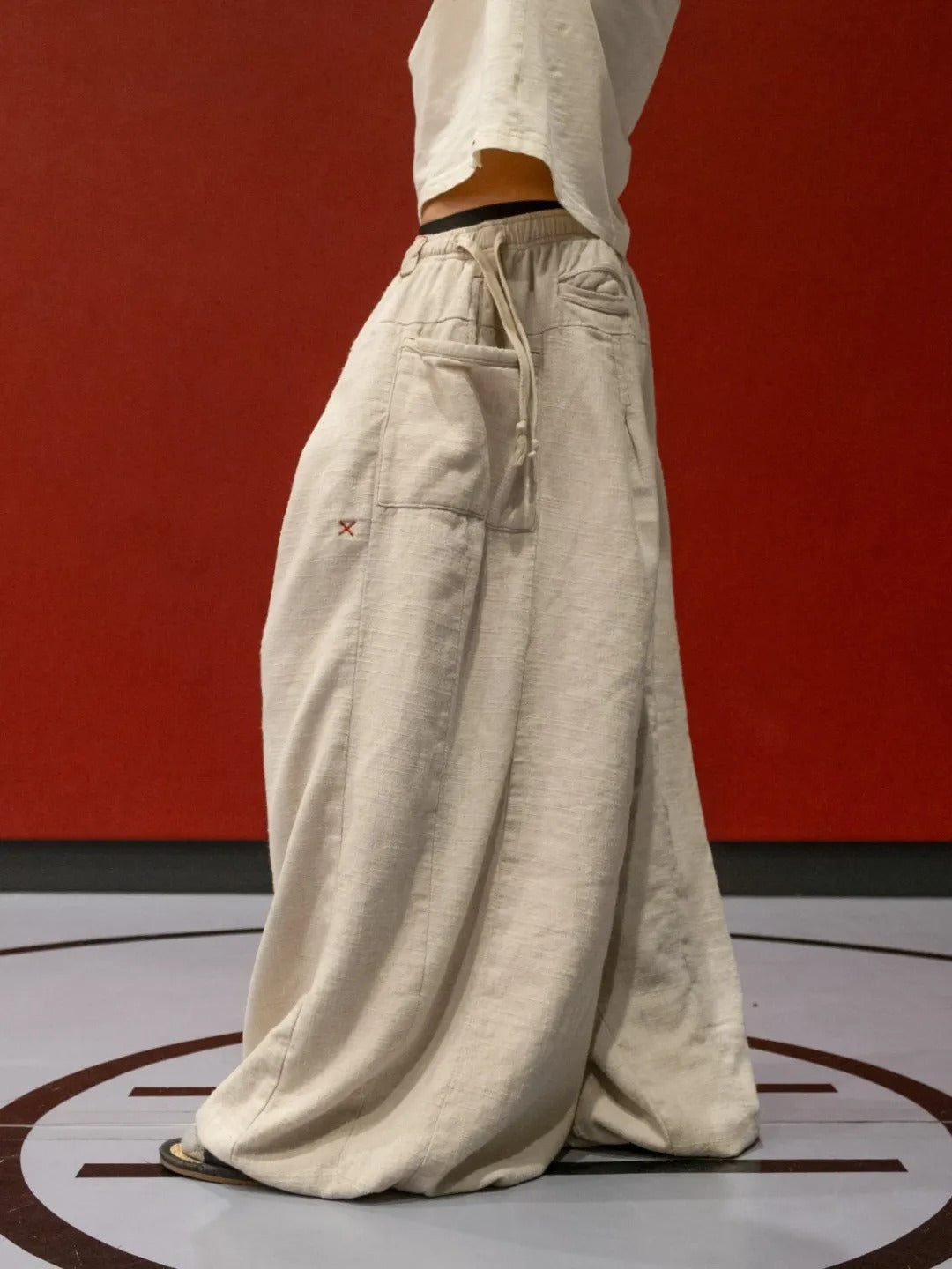 16-PANEL LINEN WIDE PANTS