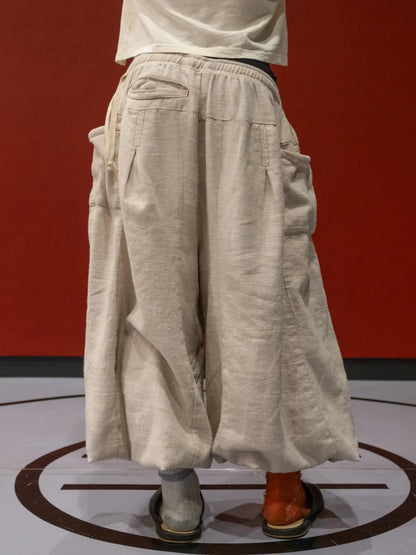 16-PANEL LINEN WIDE PANTS