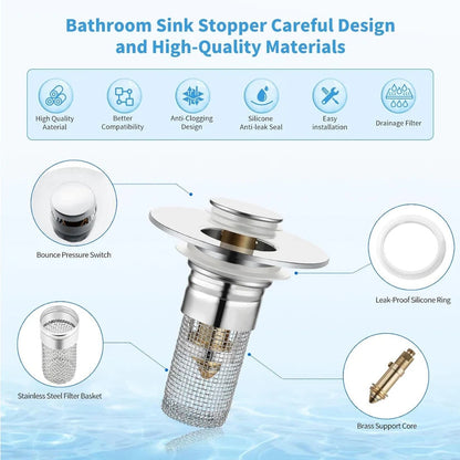 🔥Black Friday Sale: Bathroom Sink  Universal Pop Up Sink Drain Filter