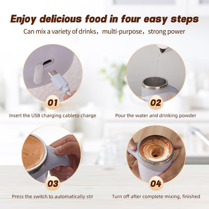 Final 3 Hours 60% OFF!☕Self-Stirring Coffee Mug with Magnetic Mixer – 380ml Rechargeable