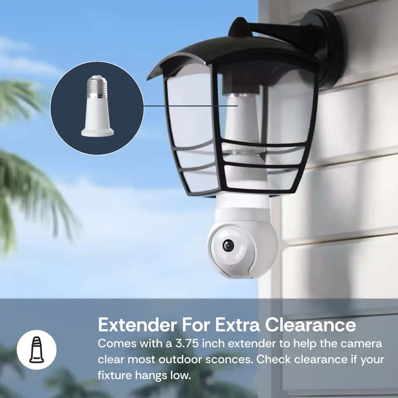 Light Bulb Cam V3- AI 360 Security Camera with Full-Color Night Vision & Two-Way Audio for Yard Safety